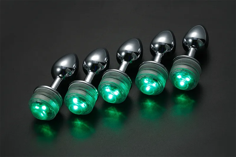 Jouets pour adultes, télécommande sans fil, plug anal lumineux en métal, massage de la prostate, fesses avec queue LED, jouet sexuel_voghion.com