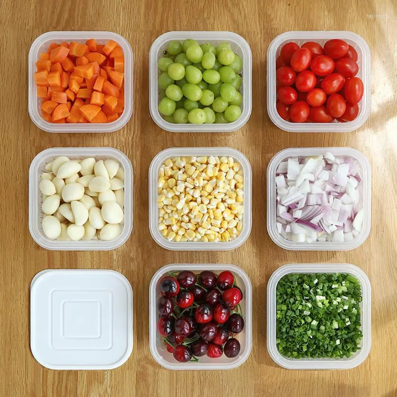 Garrafas de armazenamento caixa quadrada dreno organizador selado gengibre alho cebola de cozinha recipiente de alimentos para refrigerador plástico frutas frutas