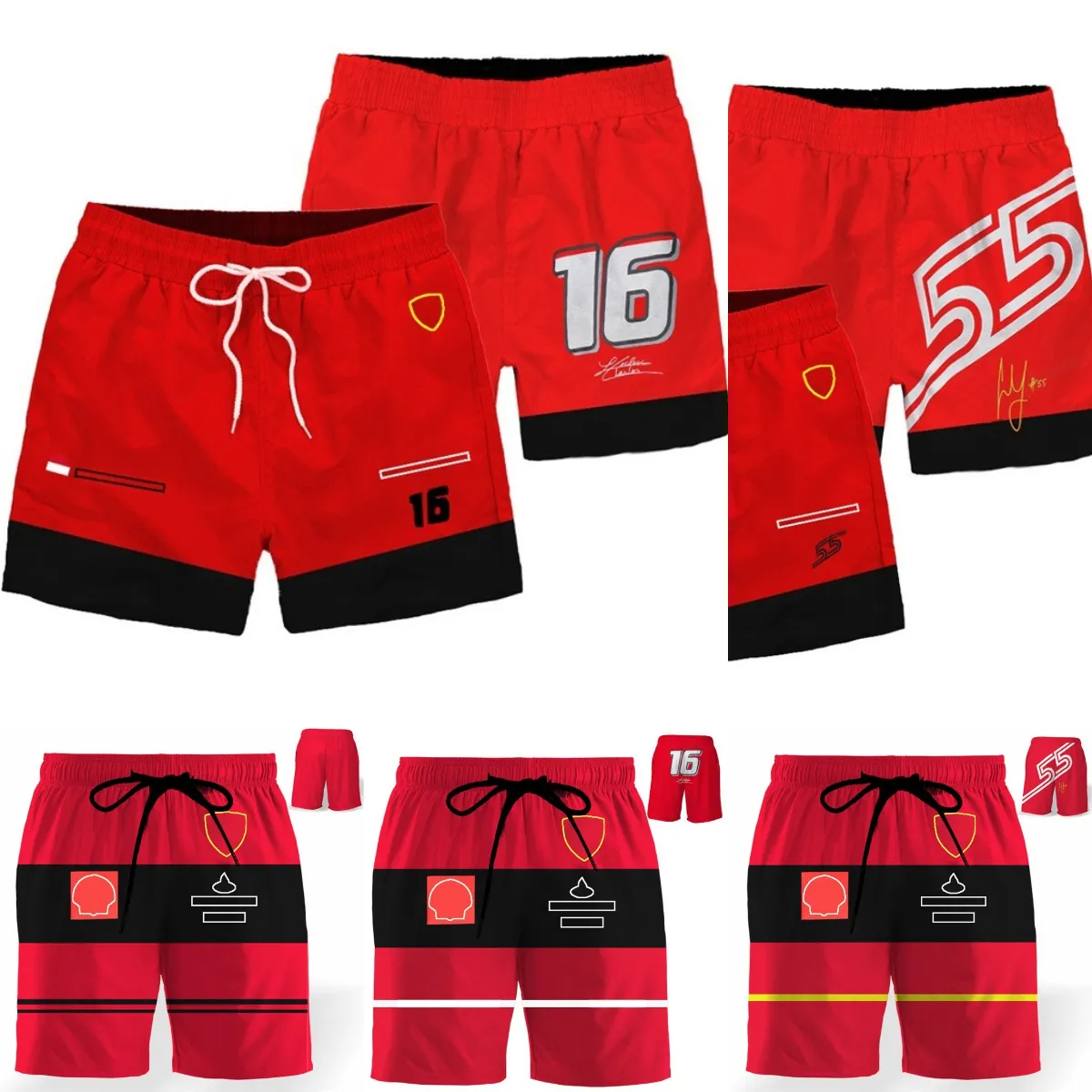 2023 NOWOŚĆ F1 RED Team Men Shorts Formuła 1 Racing Driver Modne spodenki Letnie męskie sportowe szorty Szybkie suche krótkie spodnie