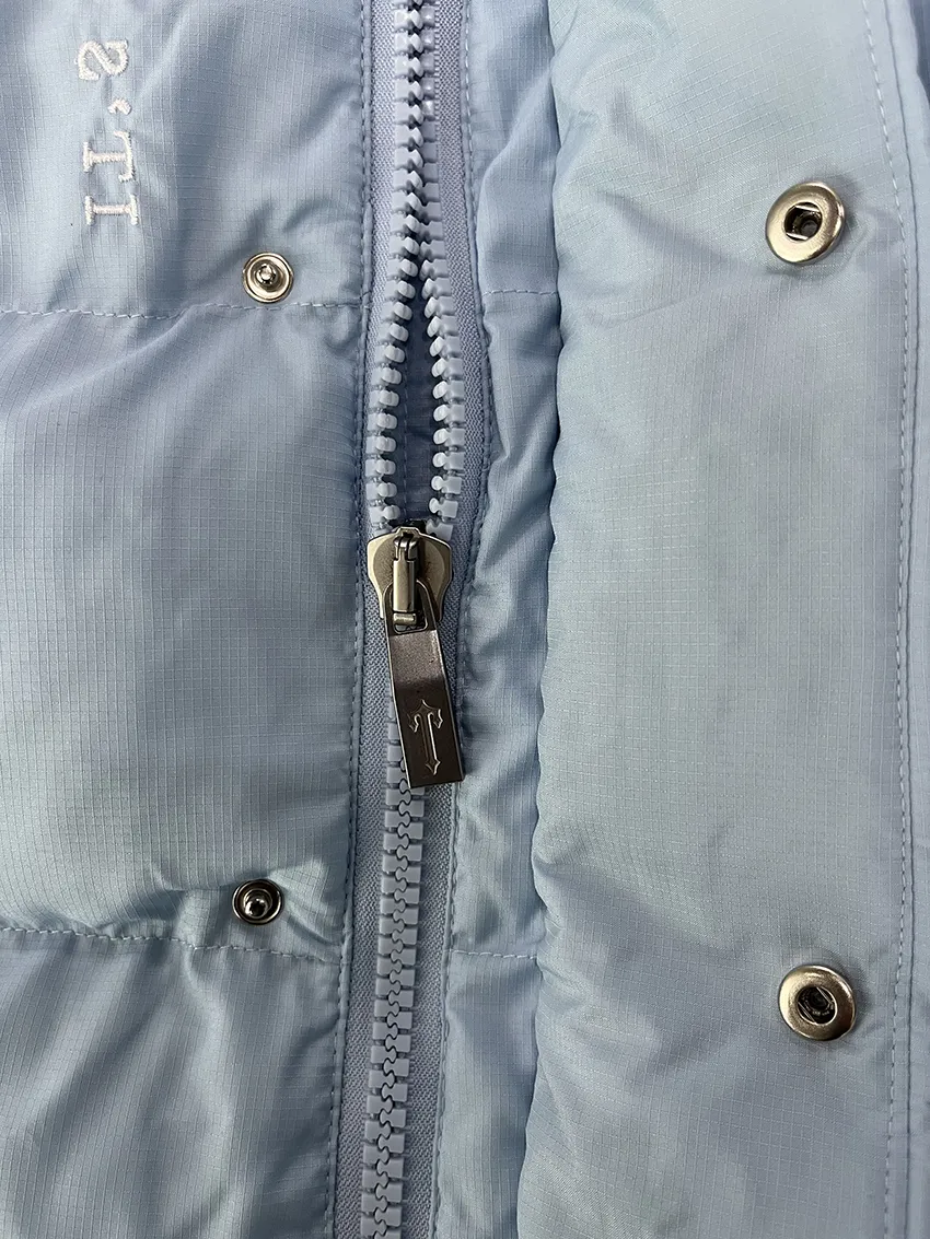 TRAPSTAR TRAPSTAR LONDON LONDON Decoded Hopleed Puffer 2.0 Ice Blue Jacket Borded Lettering