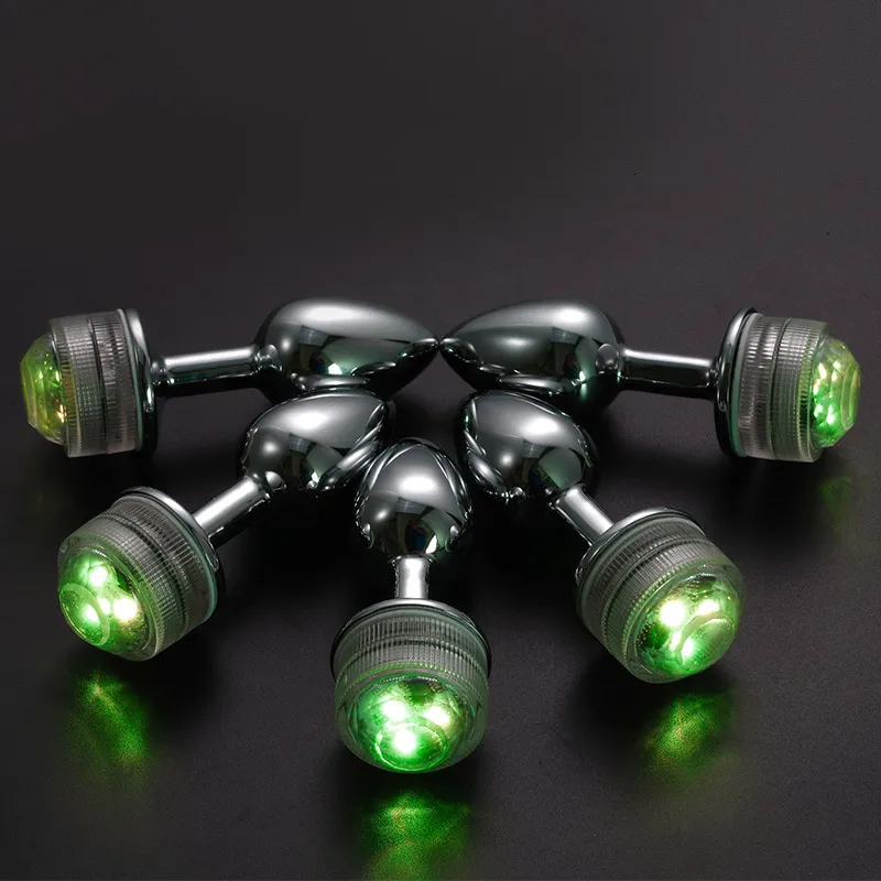 Adult Toys Wireless Remote Control Metal Luminous Anal Plug Prostate Massage Butt with LED Tail Sex Toy Produc_voghion.com