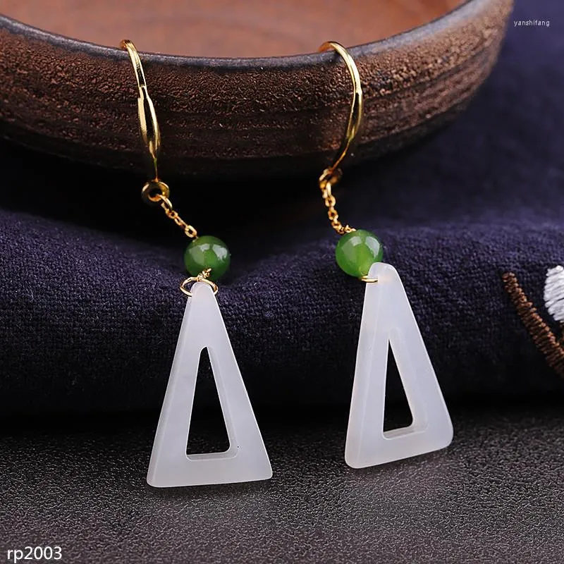 Boucles d'oreilles pendantes KJJEAXCMY Fine Jewelry Wild S925 Sterling Silver Women's An Jade