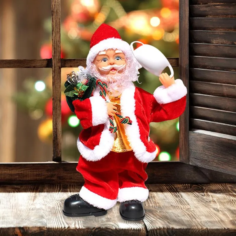 Рождественские украшения Санта -Клаус Маска Куклы Электрическая музыка украшения для детских домашних вечеринок Год года декор 2023 Навидад подарки
