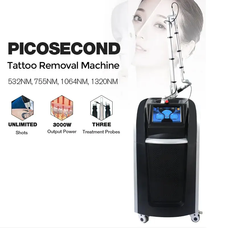 Picosecond Laser Machine Blue Red Tattoo Removal Picolaser Pigment Skin Tag Freckle Remover Machines freckle