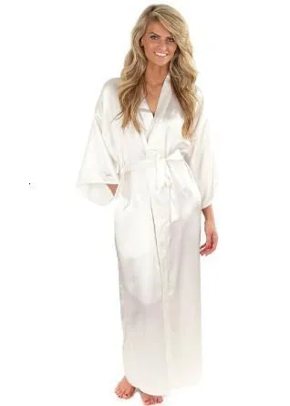 Women's Robe Women Silk Satin Long Wedding Bride Bridesmaid Robe Kimono Robe Feminino Bath Robe Large Size XXXL Peignoir Femme Sexy Bathrobe 230518