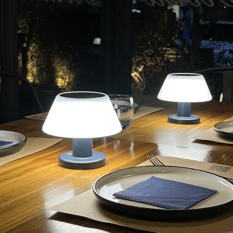 Dimmable Mushroom LED Solar Rechargeable Outdoor Table Lamp