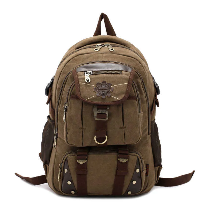 Backpack Bag New Moda Moda Mens Mens Vintage Viagem Viagem de Viagem de Grande Capacidade Laptop 0508