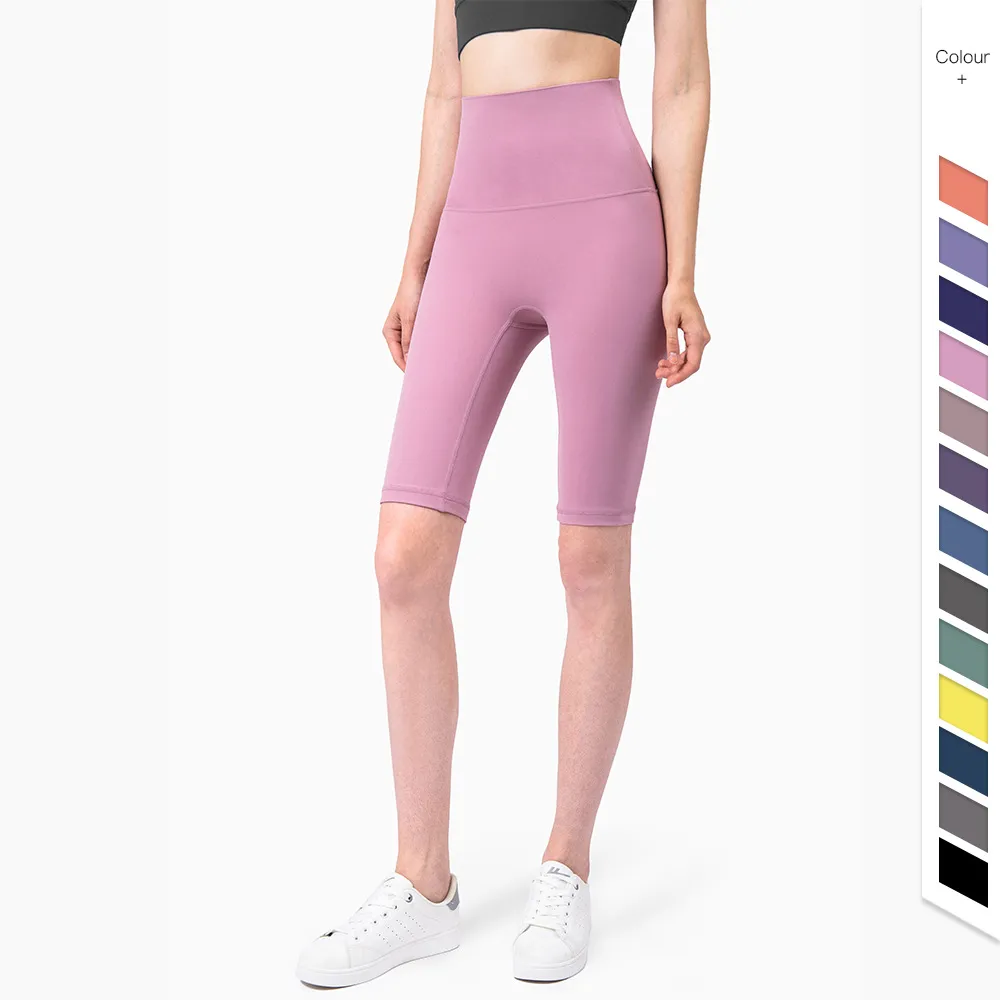 New Peach High Waist Nulu Cropped Slim Yoga With Five Point Nude Design For  Hip Fitness And No T Line Yoga From Olcheeyogagirls, $15.63
