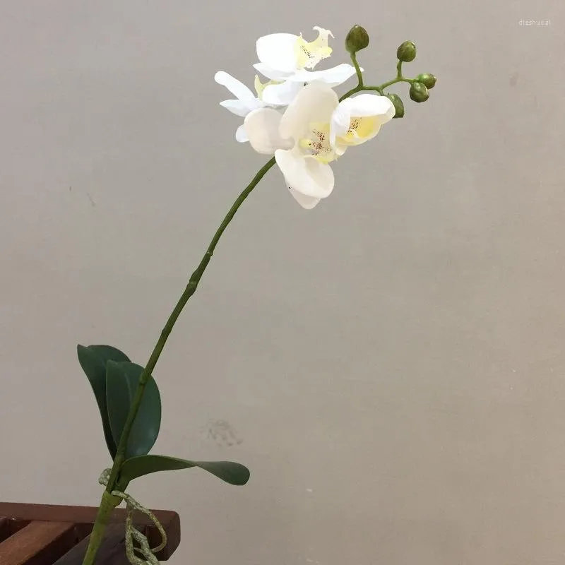 Dekorativa blommor 6st 54 cm konstgjorda exklusiva blomma grossist mal orkidé med blad te bord mattor hem möbler vardagsrum
