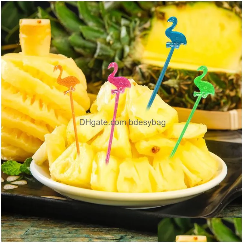 50pcs/lot mini food forks children snack cake dessert food fruit picks lunch bento accessories party decor