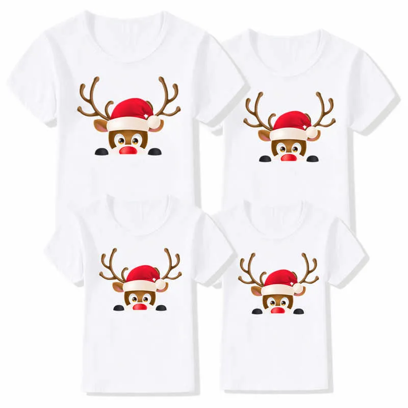 Семейная подходящая наряда 1 кусок верю в рождественскую семейную рубашку Семейная рождественская футболка мама и я семейство футболок, соответствующая рождественской одежде G220519
