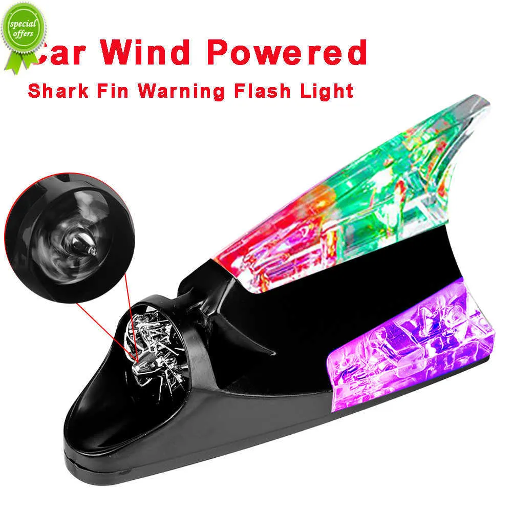 New Car Wind Power LED Shark Fin Shaped LED Anti Collision Warning Light Roof Flash Light Lamp Universal Car Auto Styling