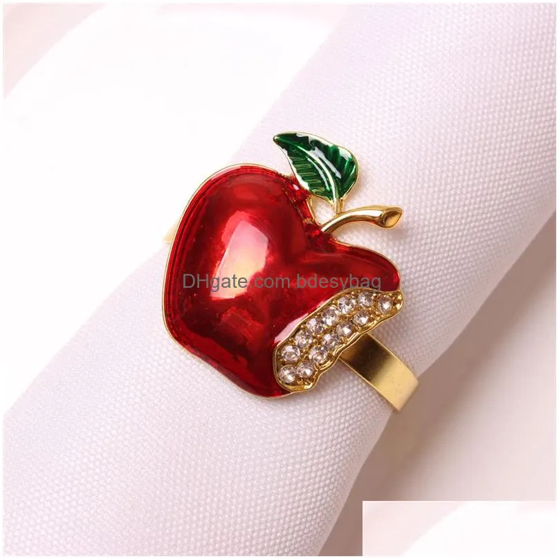 christmas napkin rings wedding receptions rhinestone diamond metal alloy napkin ring buckle kitchen dinning table decoration