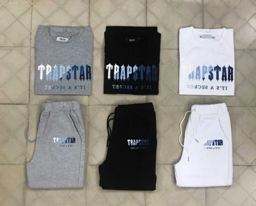 Erkek Tişörtler 2023 Trapstar Büyük Boyu Takım Takımları Erkek Sleeve Şort Yaz Spor Giyim Pantolon Sokak Giyim Giyim Nefes Alabası Tasarım 67ess