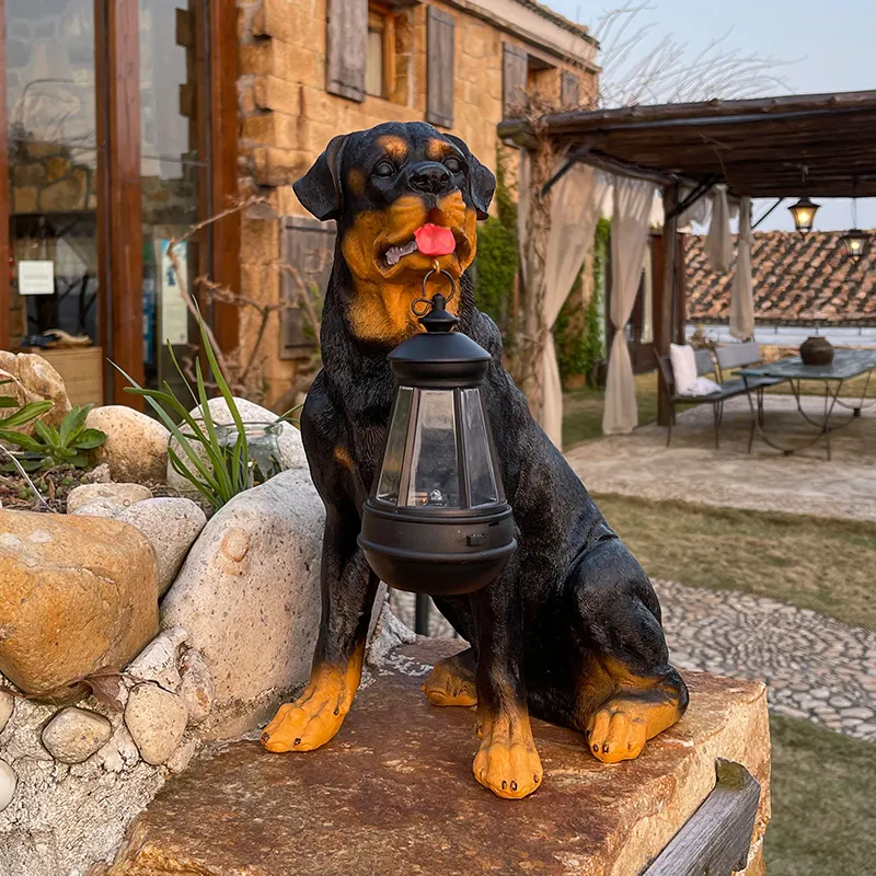 Outdoor Solar Animal Light With Resin Dog Statue Design Waterproof Dog Lights For Night For Pathway Yard And Wildlife Decoration From Long10 66.27 DHgate.Com