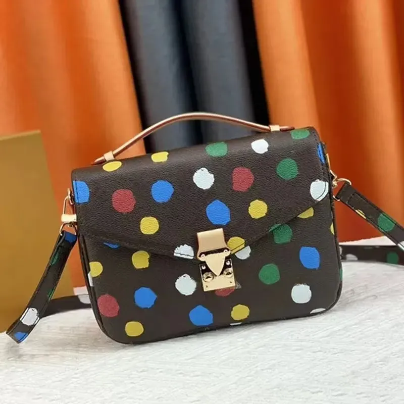 Najwyższej jakości lustro jakość małych metis worka damska prawdziwe skórzane płótno pochette torebka luksusowy designer czarny obsypanie torebki Crossbody Pasek na ramię