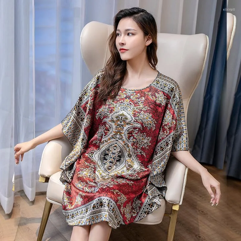 Ropa de dormir para Mujer bata china de seda de verano para Mujer bata de ba o de imitaci n Yukata camis n Nuisette Pijama Mujer talla nica
