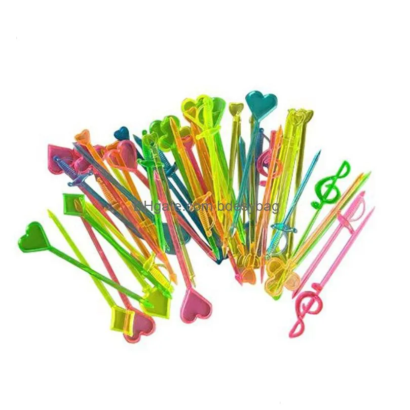 50pcs/lot mini food forks children snack cake dessert food fruit picks lunch bento accessories party decor