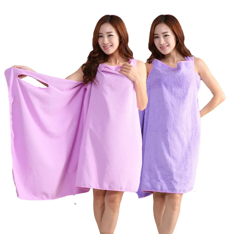 Toalla de baño Cómoda microfibra absorbente Albornoces de tubo para mujer Vestido de baño de secado rápido Ducha Sauna Spa Body Robe Toalla Wrap 150x80cm 230519