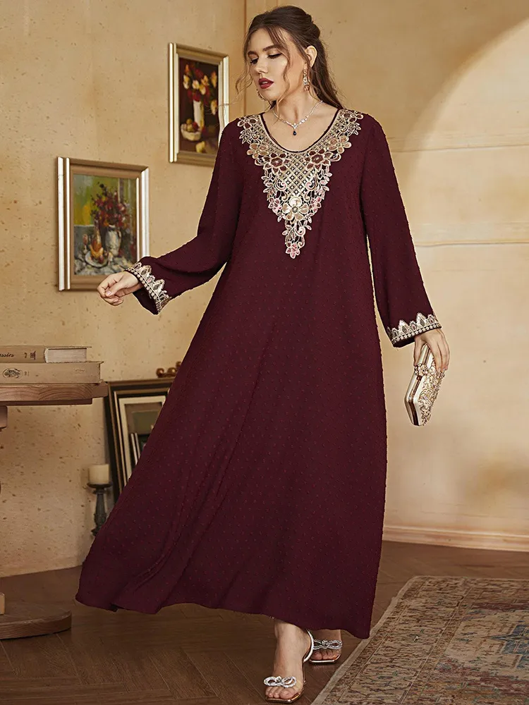 Plus size Dresses TOLEEN Women Size Maxi Luxury Elegant Long Sleeve Abaya Muslim Turkish Evening Party Wedding Festival Clothing 230518