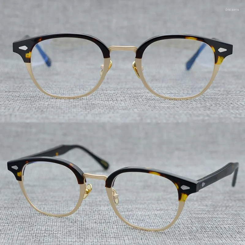 Солнцезащитные очки рамы ограниченные издание Vintage Eyeglass Ultralight Pure Titanium Rame Retro Round Style Eyewear Mac Original Japan Handmade