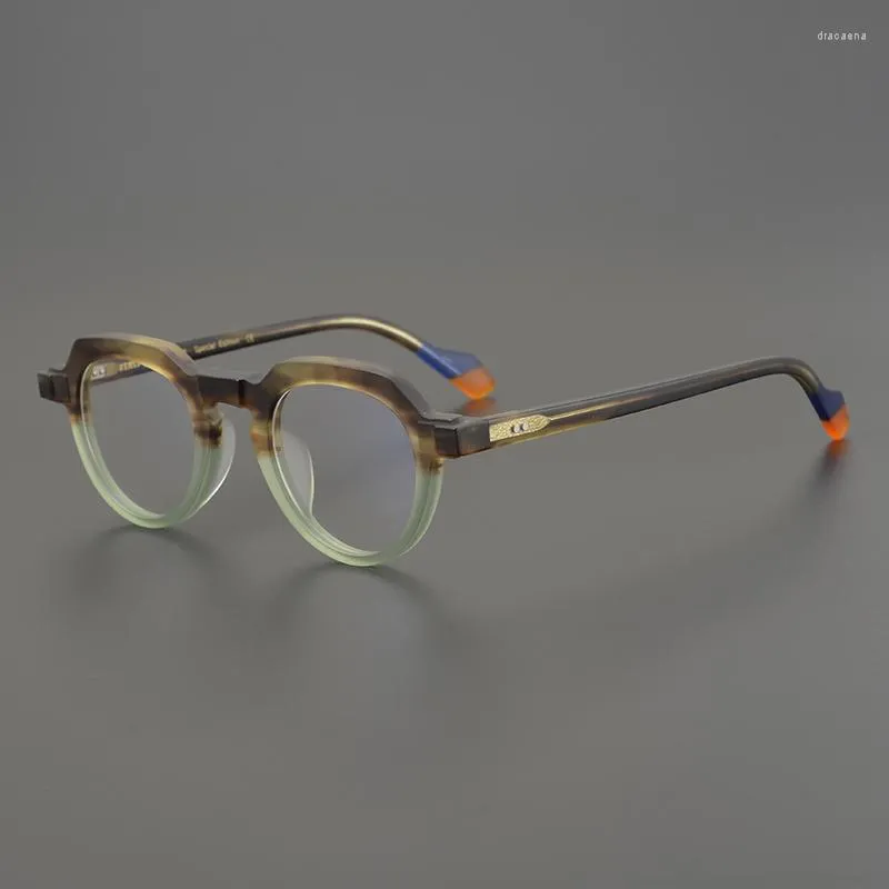 선글라스 프레임 매트 컬러 아세테이트 안경 프레임 남성 수제 레트로 디자이너 광학 안경을 읽는 근시 읽기 여성 처방 안경