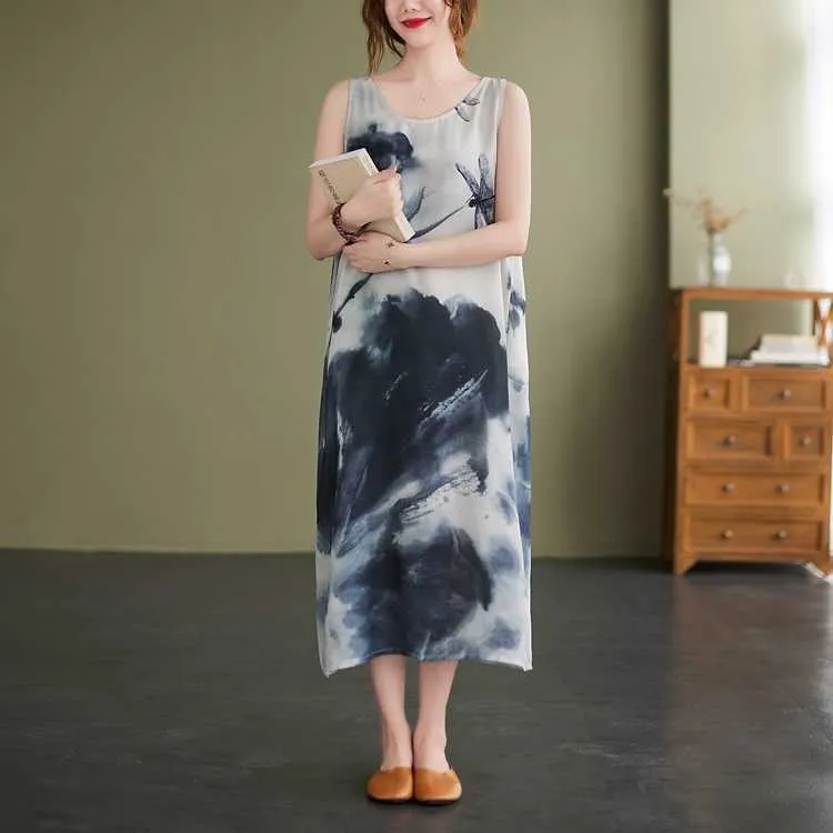 Nuevo vestido de maternidad de verano para mujer, vestidos informales sin mangas acampanados, vestido de mujer embarazada