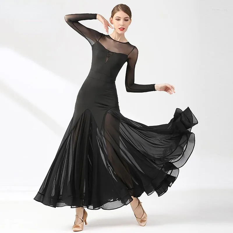 Bühnenkleidung, modernes Tanzkleid, Nationalstandard, Ballsaal-Aufführung, lange Tango-Kostüme, Flamenco-Walzer