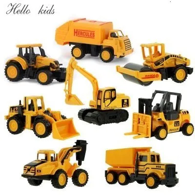 Diecast Modell 8 Stile Baby Engineering Spielzeug Jungen Mädchen Nachahmung Trägheit Auto Kinder Legierung Bagger Geschenk 230518