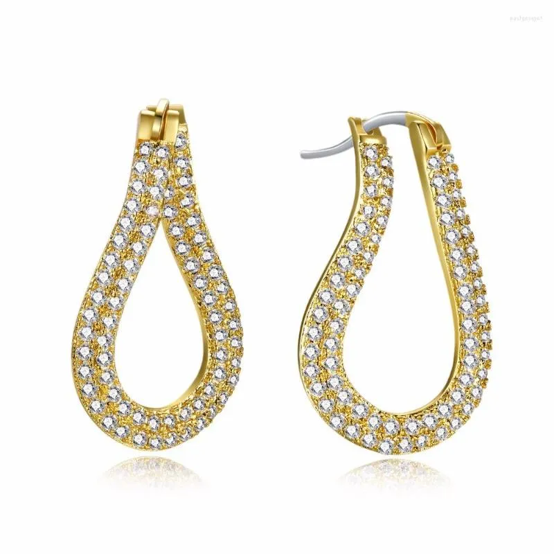 Hoop Earrings Simple Fashion Cubic Zirconia Crystal Small For Women Cute Design White Gold-color Jewelry Huggie Earring