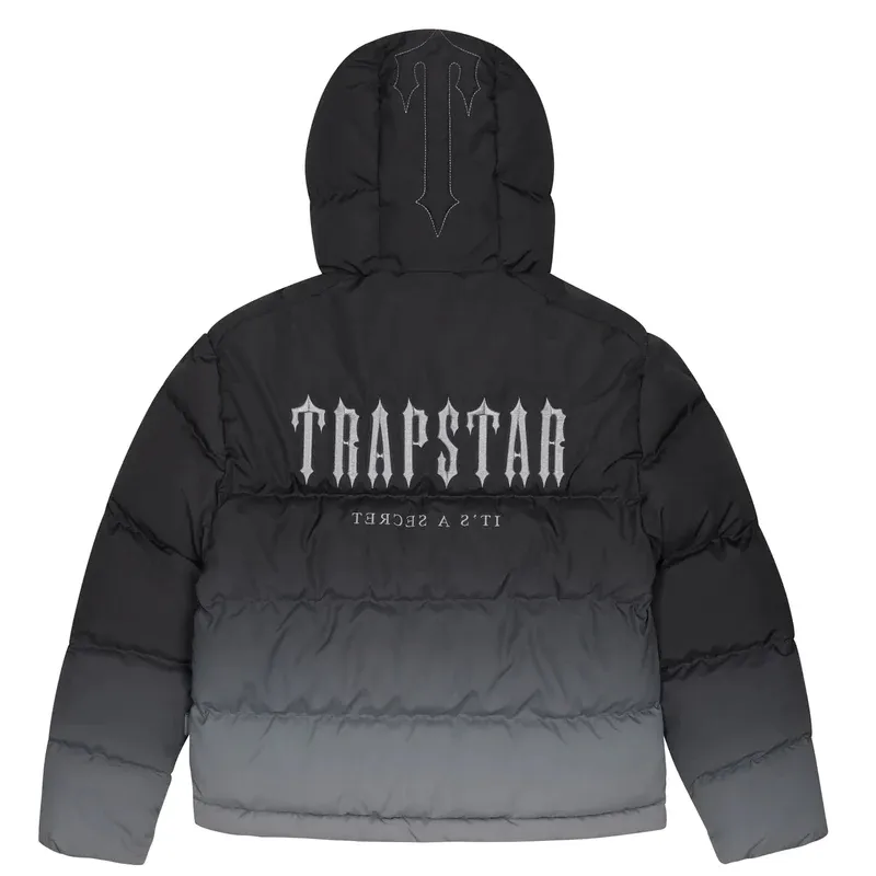 Trapstar London Decoded Puffer 2.0 Veste noire dégradée pour homme Sweat à capuche thermique brodé Manteau d'hiver Tops c4