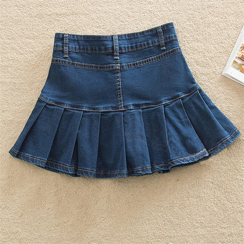 Skirts Denim Skirt with Ruffles 6XL 8XL Harajuku Y2K Jeans Skater Woman High Waist Bottom Female Casual Pleated Micro Mini Short Jurken 230519