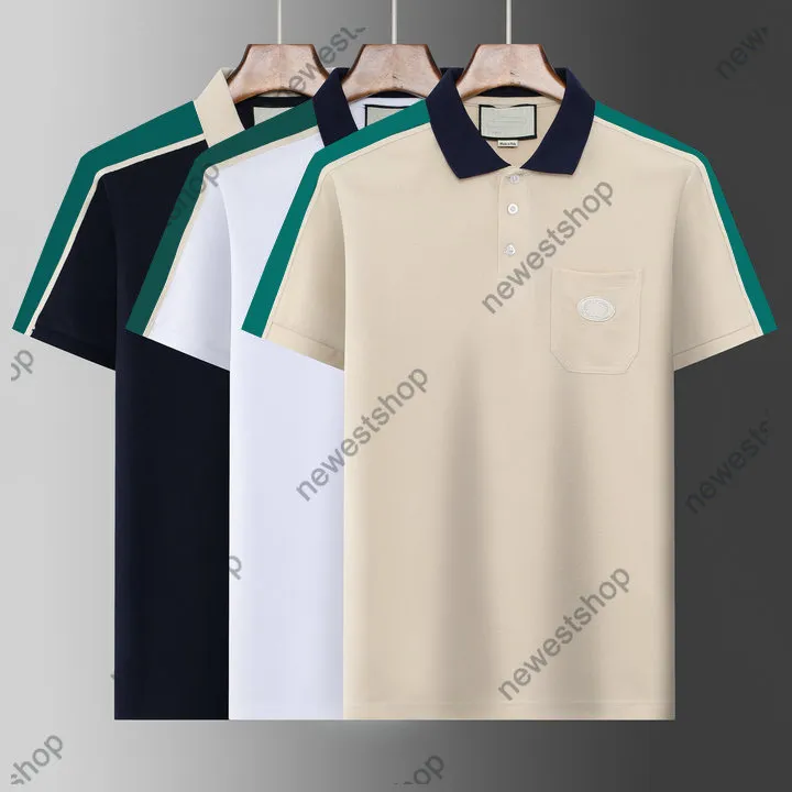 2023 été hommes plus t-shirts polos hommes designer t-shirt femmes broderie lettre imprimer polos manches décontractées rayure revers t-shirts 3 couleurs