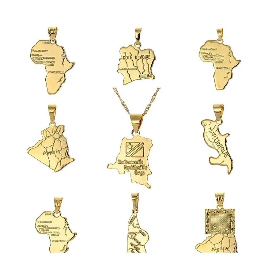 Pendant Necklaces Africa Congo Algeria Map Necklace Fashion Allmatch For Men And Womenpendant Drop Delivery Jewelry Pendants Dhyoo
