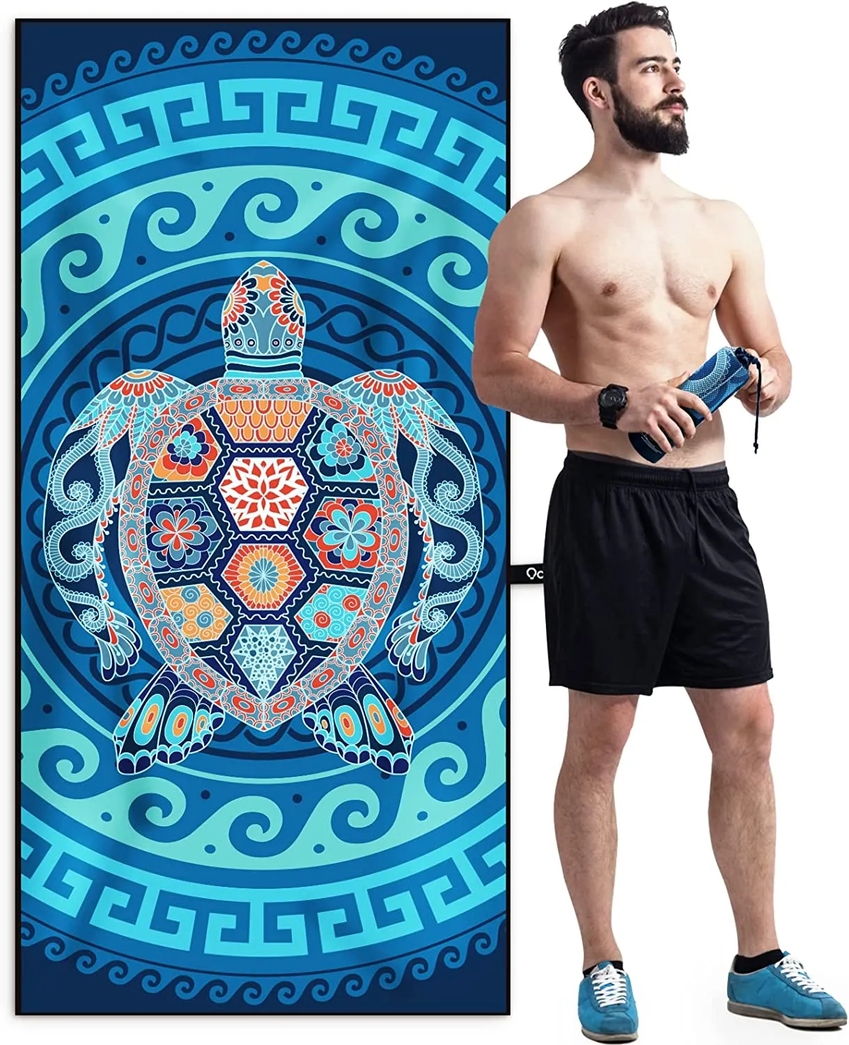 Microfiber Beach Towel Fast Drying, Extra Large Sand Free Lightweight Towels for Swimming Pool, Camping, Picnic, Yoga Gym Sports