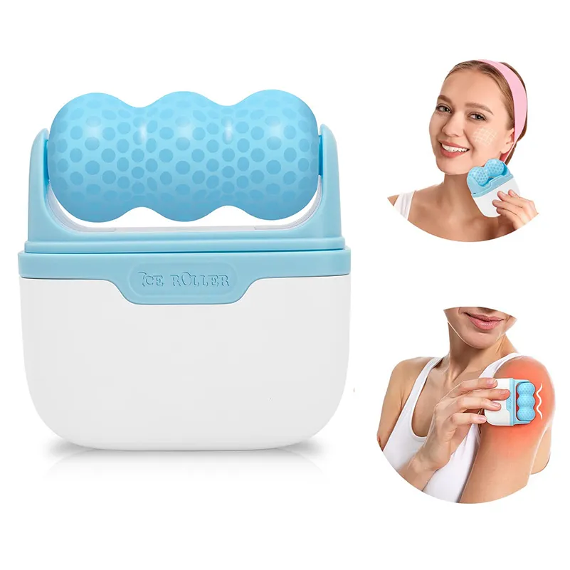 2023 Nuovo prodotto di alta qualità Rullo di ghiaccio Massaggio facciale Bellezza Salute Strumento per la cura della pelle ondulata Circolazione sanguigna Relax Massaggiatore di serraggio