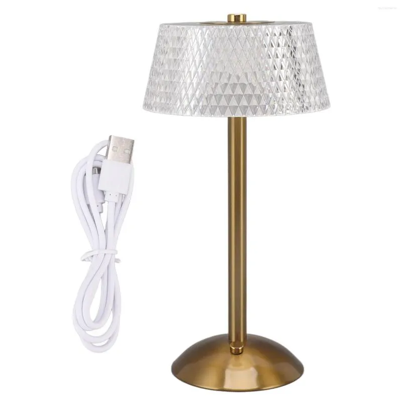 Bordslampor LED -lampan USB -laddning Styplös Dimning Touch Control Sensor Bedside Metal Acrylic 3 Ljusfärg för vardagsrum