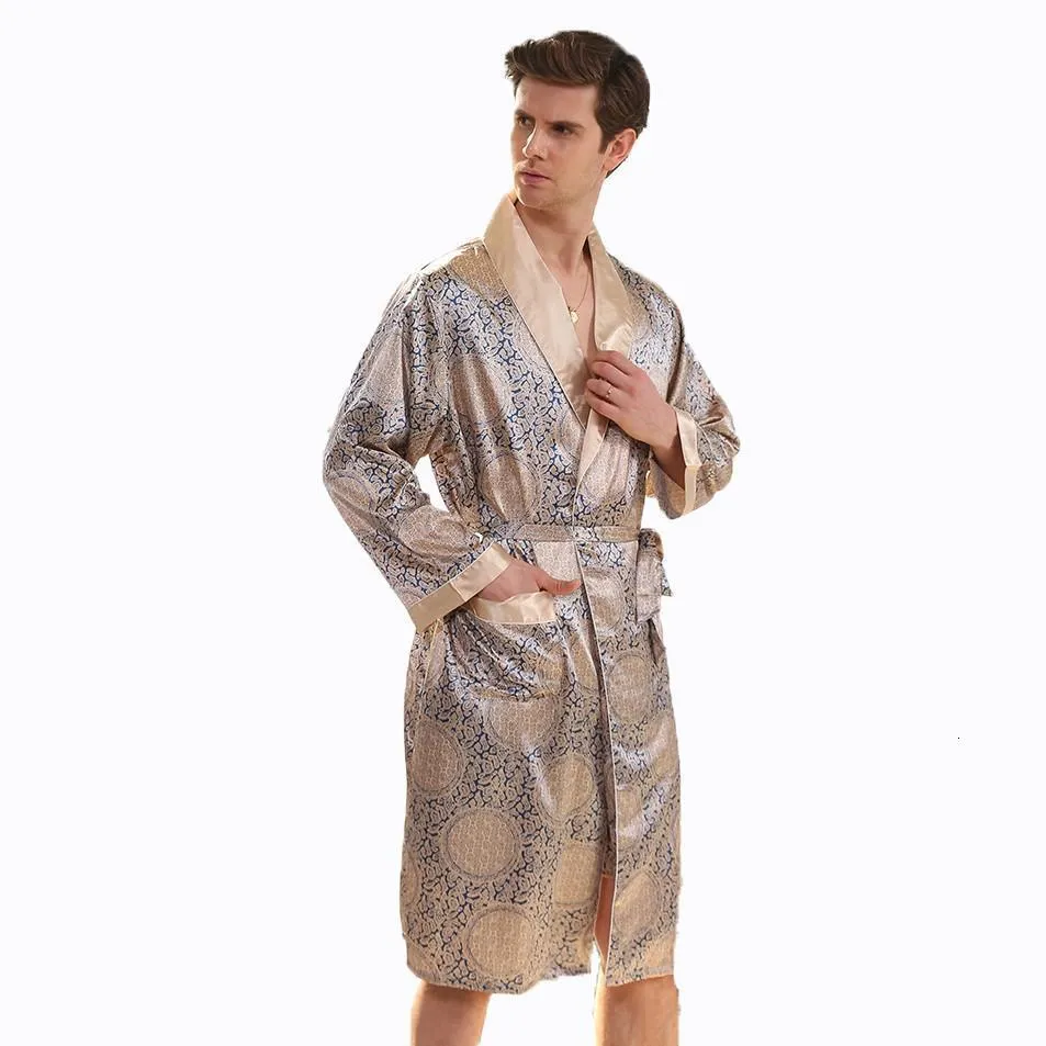 Amazon.com: STJDM Nightgown,Kimono Men Single Robe Satin Nightgown Summer  Thin Home Cloths Long Plus Size 4XL 5XL Bathrobe Sleepwear 5XL Silver :  Clothing, Shoes & Jewelry