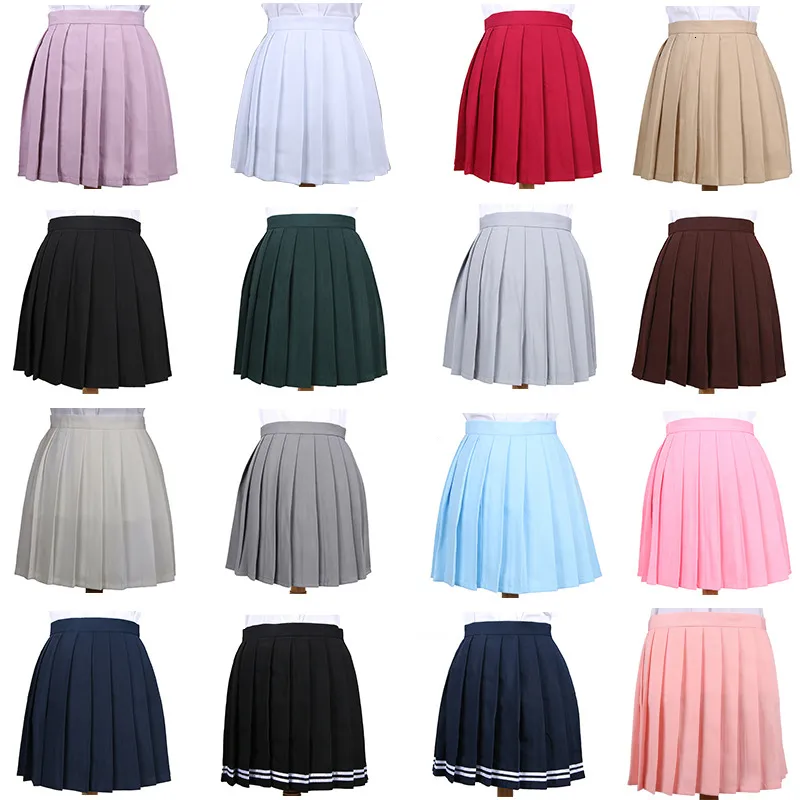 Röcke Japanische Plissee Cos Macarons Hohe Taille Rock frauen Damen Kawaii Weibliche Koreanische Harajuku Kleidung Für Frauen 230519