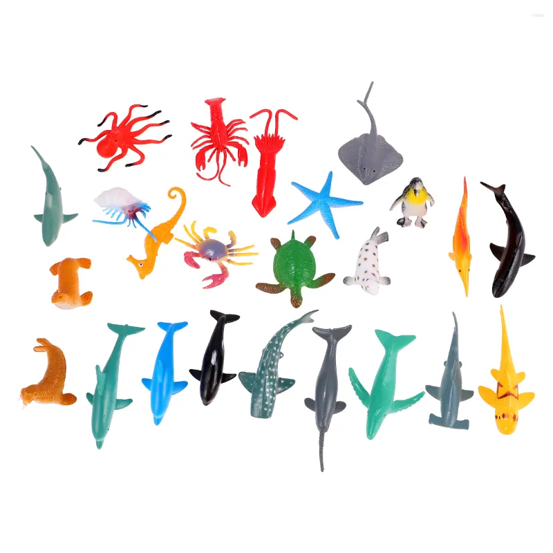 Decorative Flowers 24 Pcs Shower Bath Toy The Sea Party Favors Miniature Toys Life Figure Cake Animal Model Household