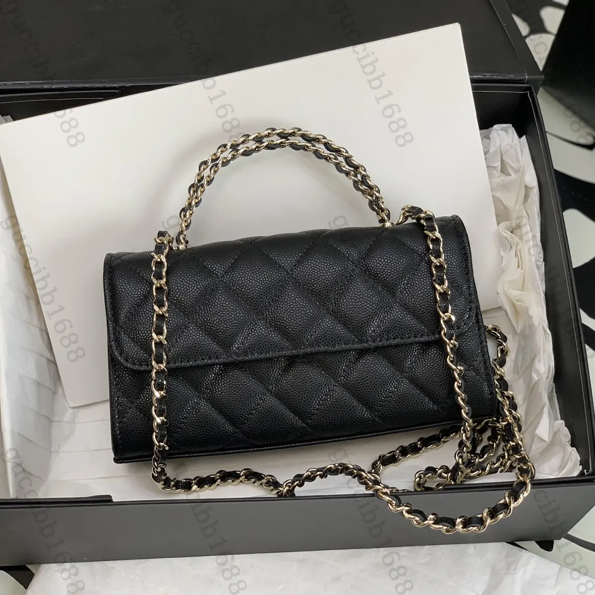 Mirror Quality Designer Wallet on Chain Bag Mini 19cm Quilted Leather Flap Purse for Women