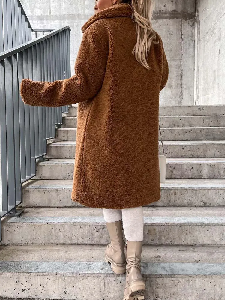 Manteau teddy long hot sale