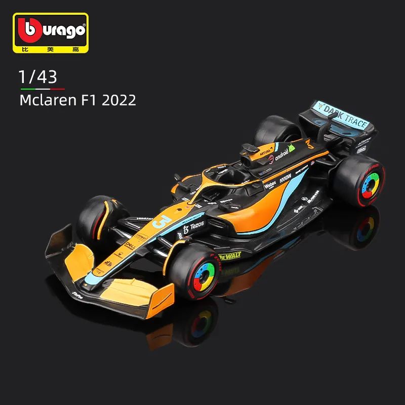 Diecast Model bbrago 1 43 McLaren MCL36＃3 Daniel Ricciardo＃4 Lando Norris Car Die Die Die Cast Luxury Vehicle Toy 230518