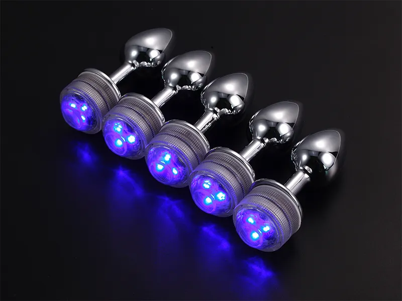 Jouets pour adultes, télécommande sans fil, plug anal lumineux en métal, massage de la prostate, fesses avec queue LED, jouet sexuel_voghion.com