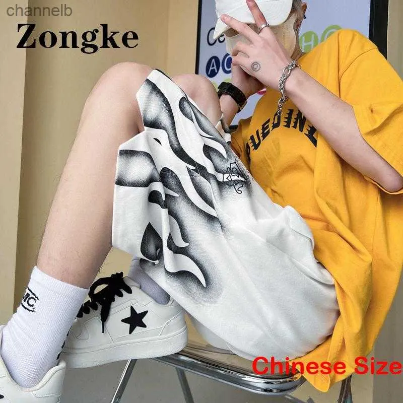 Zongke Flame Printed Basketball Mens Shorts Men Ubrania Sports Krótkie ubranie męskie bezpłatna wysyłka Koreańska 5xl 2023 Summerl230519