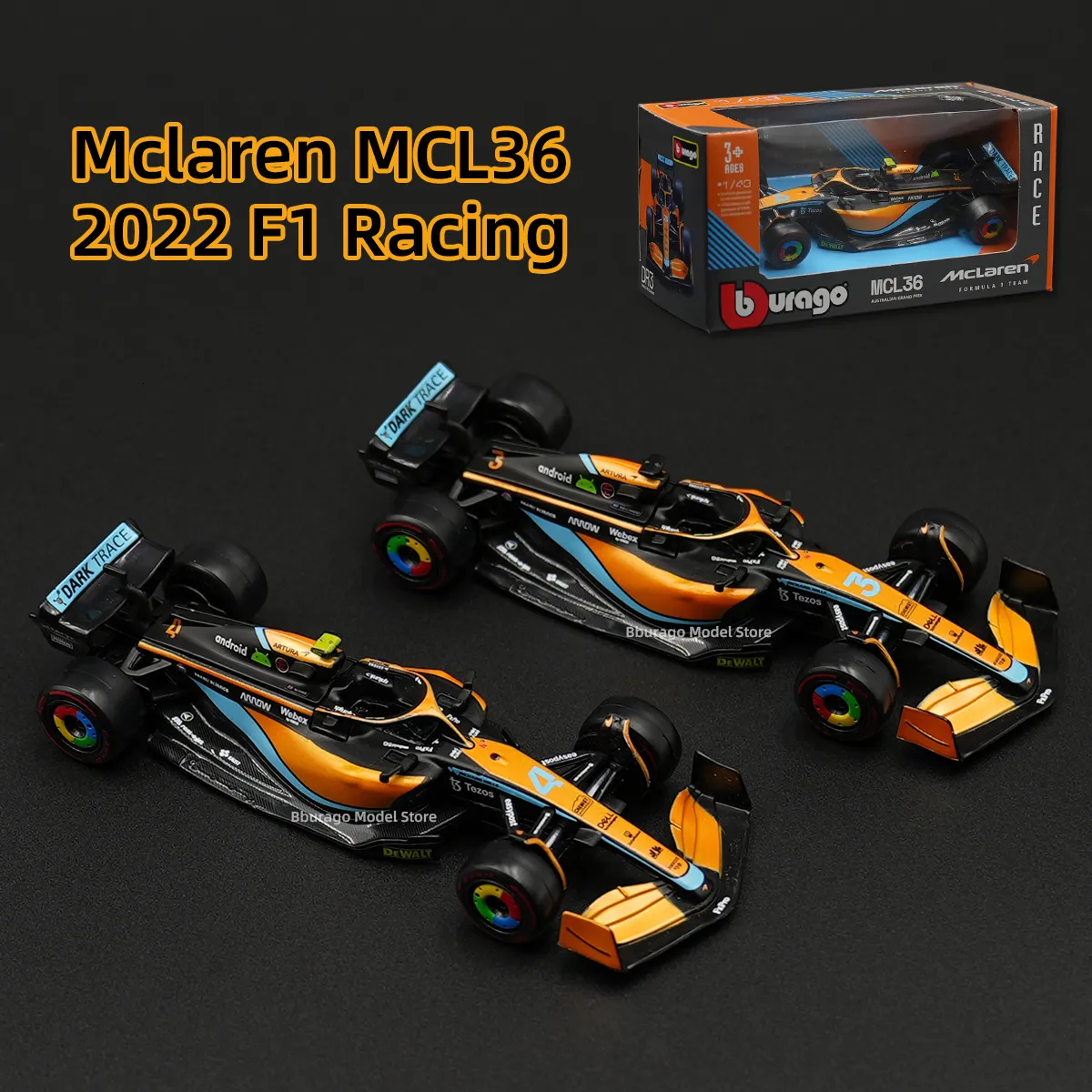 DIECAST Model BBurago 1 43 McLaren MCL36 C42 75 RB18 W13 Formuła wyścigowa Symulacja Symulacja Symulacja 230518