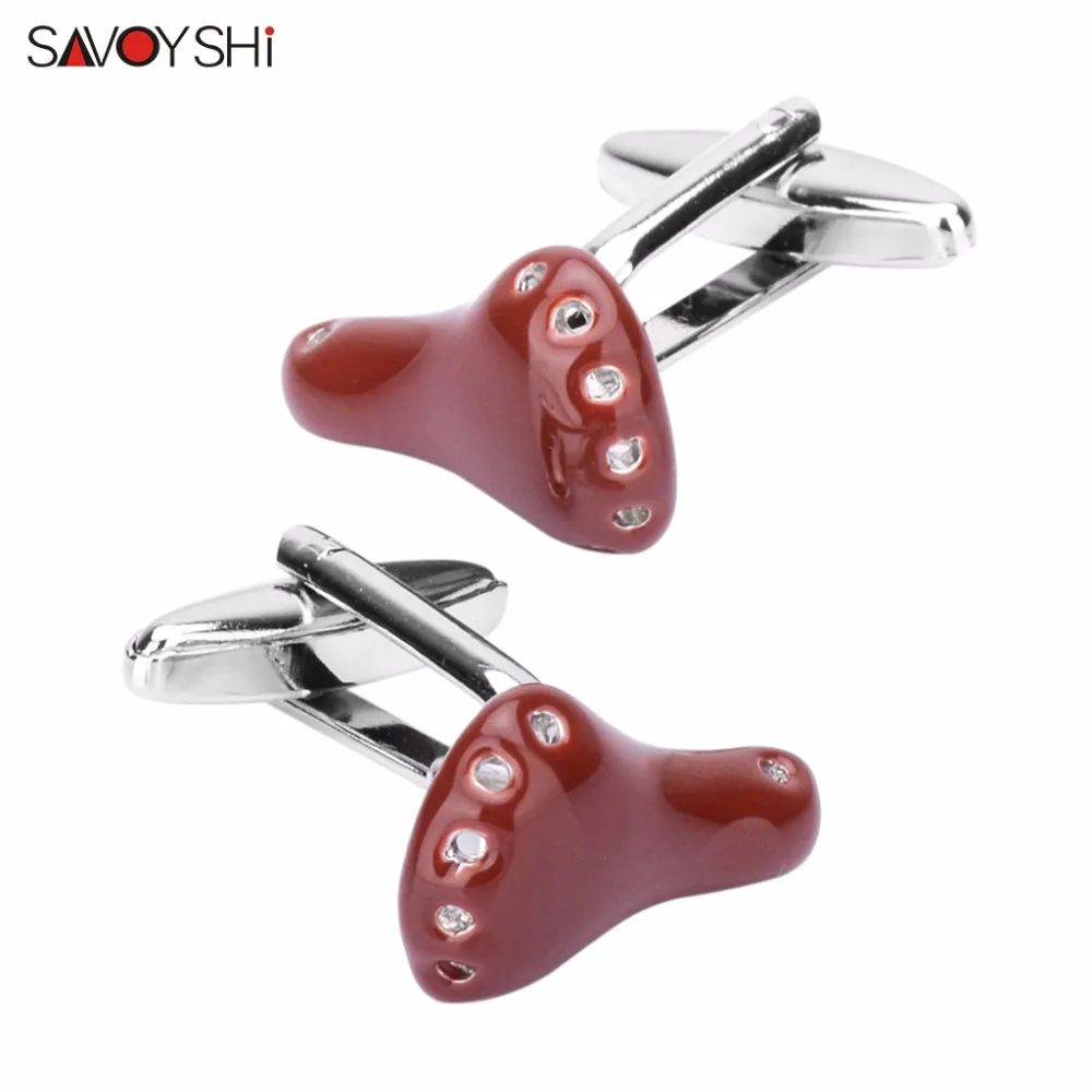 Savoyshi Fashion Bicycle Seat Cufflinks för herrskjorta manschett naglar högkvalitativ nyhet brun emalj manschettknapp män smycken gemelos