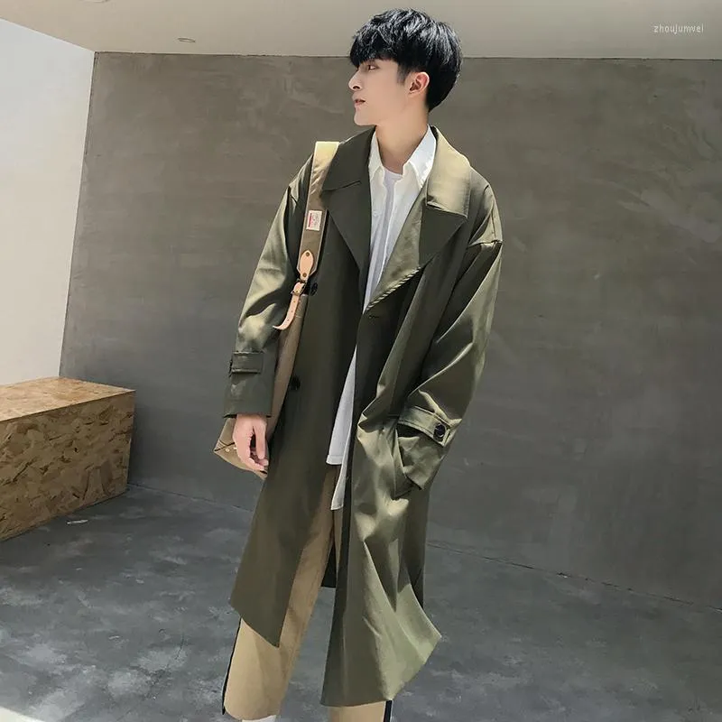 2023 Trench Coat Men 2022 Loose Solid Casual Handsome Turn Down Collar Top With Double Breasted Design And Sashes Male Arrival Chic Q94 From Zhoujunwei 54.02 DHgate.Com