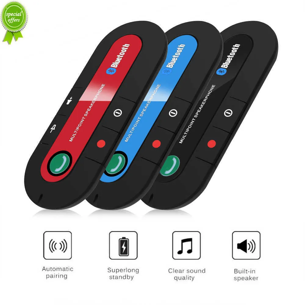 Nieuwe autovizier Draadloze Bluetooth-carkit Compatibel handsfree telefoon Muziekspeler USB Power Audio-ontvanger Vizierclip Muziekspeler