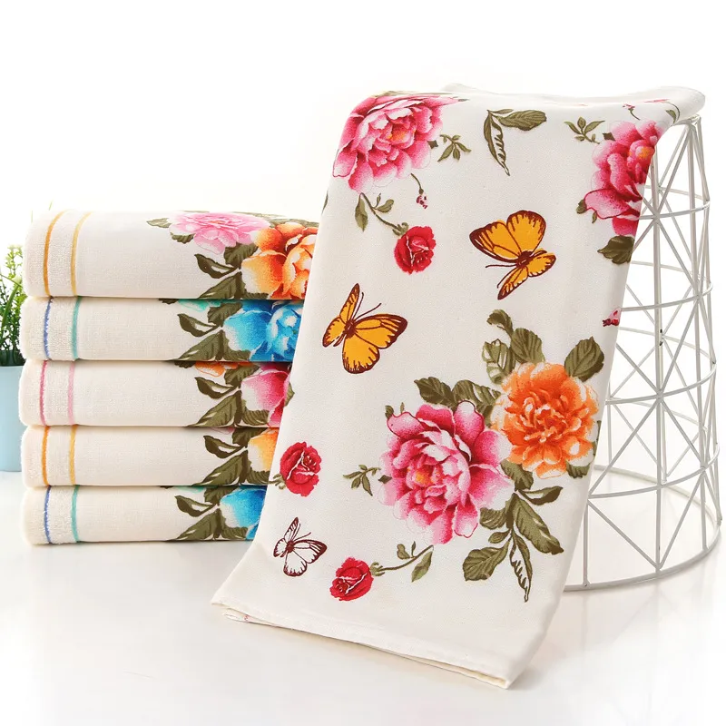 100% Cotton Bath Towels Set Peony Floral Bath Sheets For Women, Highly ...